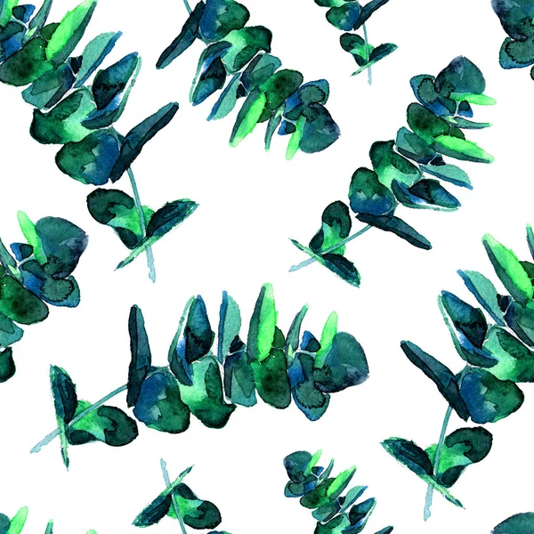 ユーカリ緑葉のシームレスなパターン. — ストック写真