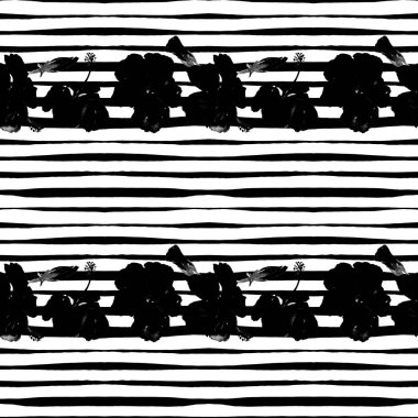 Hibiscus hatları ile Seamless Modeli.