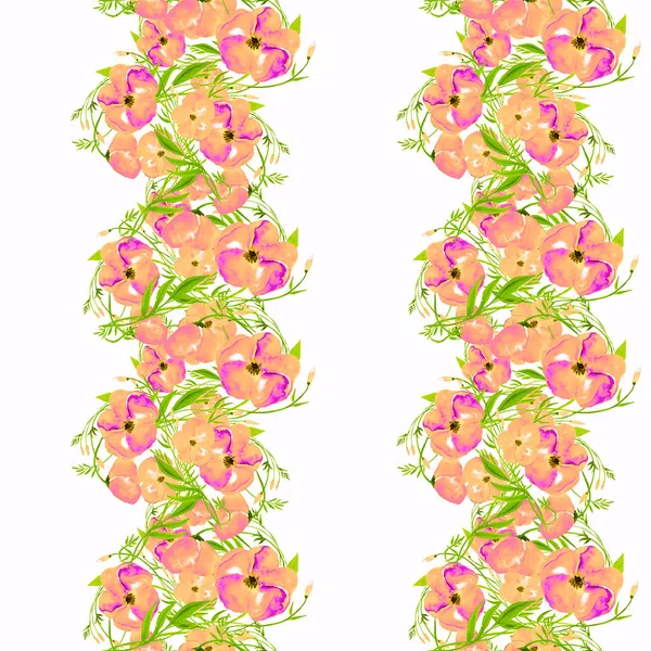 Akvarell sömlös blommönster. Trendiga blommig bakgrund för textil Print, inbjudan bakgrund, tapet design, Fabric Print, bröllop Card. Hand dras akvarell Illustration. — Stockfoto