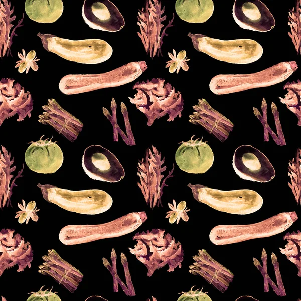 野菜のシームレスなパターン。健康的な食品の繰り返しパターン. — ストック写真