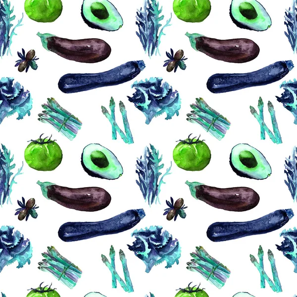 Vegetables Seamless Pattern. Repeatable Pattern with Healthy Food.