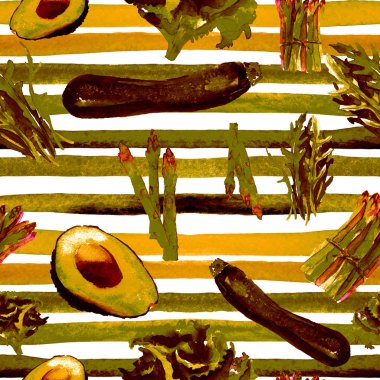 Sebze Seamless Modeli çizgili. Sağlıklı gıda ile tekrarlanabilir model. 