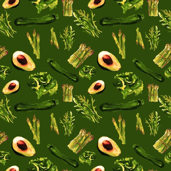 Vegetables Seamless Pattern with Stripes. Repeatable Pattern with Healthy Food.