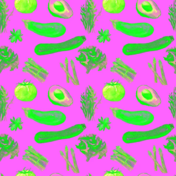 Vegetables Seamless Pattern. Repeatable Pattern with Healthy Food. — Stock Photo, Image