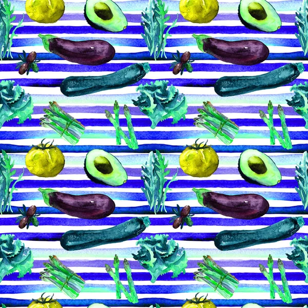 Vegetables Seamless Pattern. Repeatable Pattern with Healthy Food.