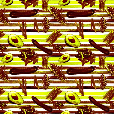 Sebze Seamless Modeli çizgili. Sağlıklı gıda ile tekrarlanabilir model. 