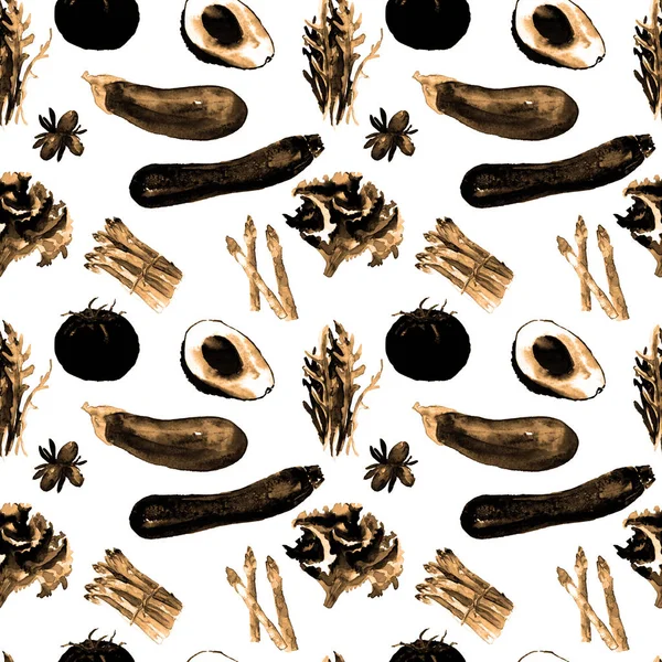 Vegetables Seamless Pattern. Repeatable Pattern with Healthy Food.