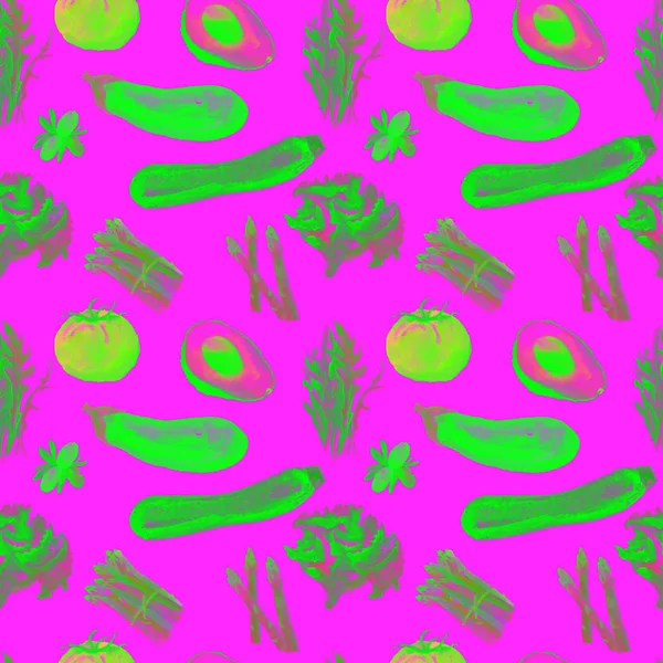 Zöldség Seamless Pattern. Az egészséges táplálkozás megismételhető minta. — Stock Fotó