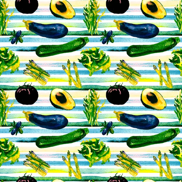 Vegetables Seamless Pattern. Repeatable Pattern with Healthy Food.