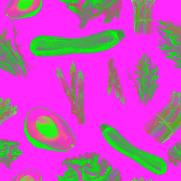 Gemüse nahtlose Muster. Wiederholbares Muster mit gesunder Ernährung. — Stockfoto