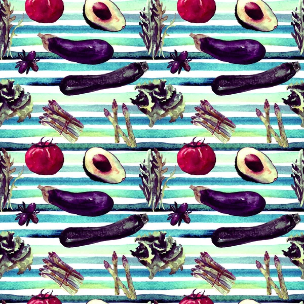 Vegetables Seamless Pattern. Repeatable Pattern with Healthy Food.