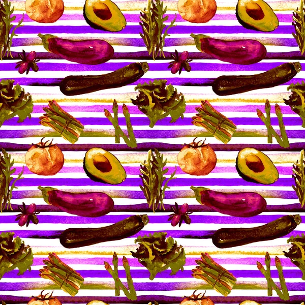 Vegetables Seamless Pattern. Repeatable Pattern with Healthy Food.