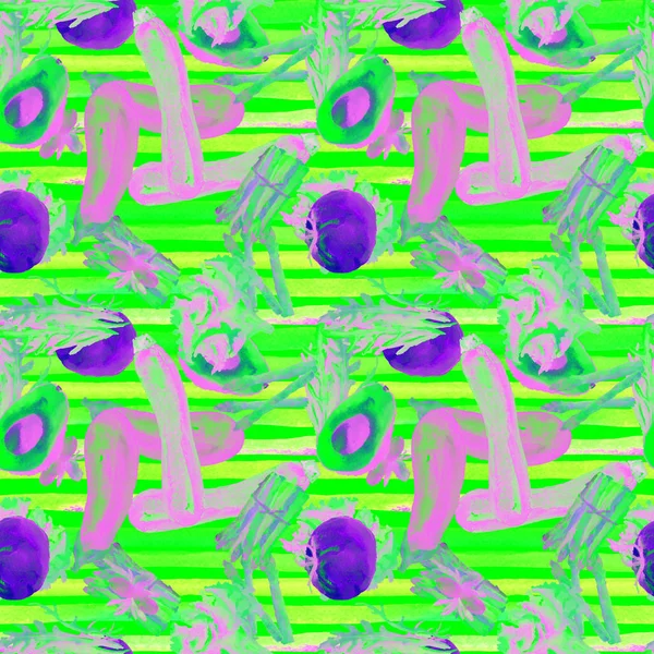 Zöldség Seamless Pattern. Az egészséges táplálkozás megismételhető minta. — Stock Fotó