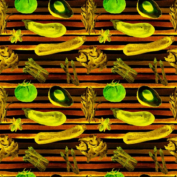 Gemüse nahtlose Muster. Wiederholbares Muster mit gesunder Ernährung. — Stockfoto