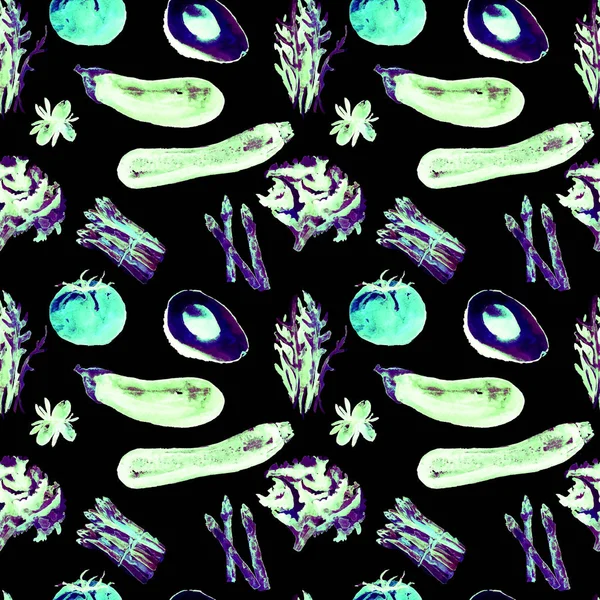 Zöldség Seamless Pattern. Az egészséges táplálkozás megismételhető minta. — Stock Fotó