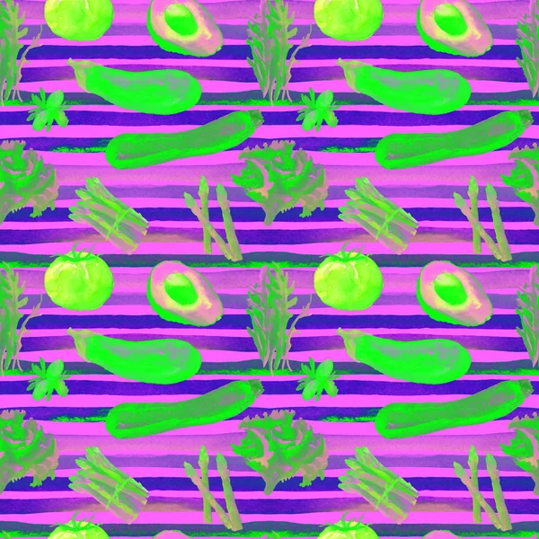 Vegetables Seamless Pattern. Repeatable Pattern with Healthy Food. — Stock Photo, Image