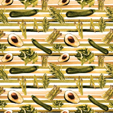 Sebze Seamless Modeli çizgili. Sağlıklı gıda ile tekrarlanabilir model. 