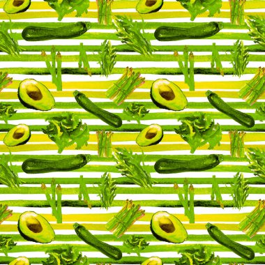 Sebze Seamless Modeli çizgili. Sağlıklı gıda ile tekrarlanabilir model. 