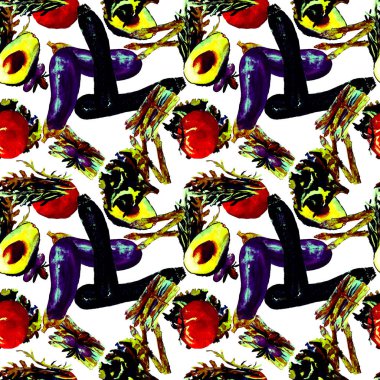 Sebze Seamless modeli. Sağlıklı gıda ile tekrarlanabilir model. 