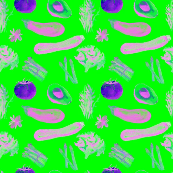 Zöldség Seamless Pattern. Az egészséges táplálkozás megismételhető minta. — Stock Fotó