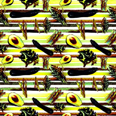 Sebze Seamless Modeli çizgili. Sağlıklı gıda ile tekrarlanabilir model. 