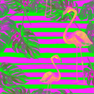 Yaz plaj arka plan. Sulu Boya Dikişsiz desen. El boyalı Tropic yaz Motif Hawaii ağaçları ile.