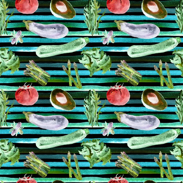 Vegetables Seamless Pattern. Repeatable Pattern with Healthy Food.