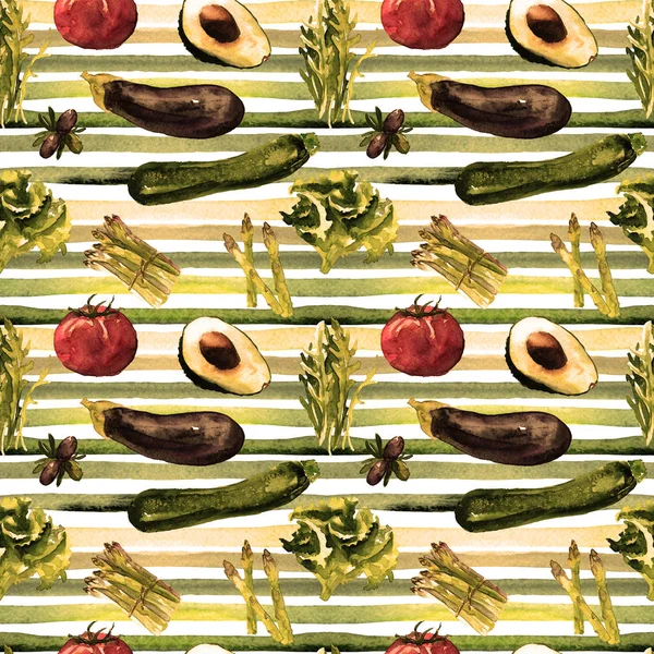 Vegetables Seamless Pattern. Repeatable Pattern with Healthy Food.