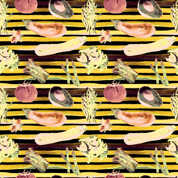 Vegetables Seamless Pattern. Repeatable Pattern with Healthy Food.