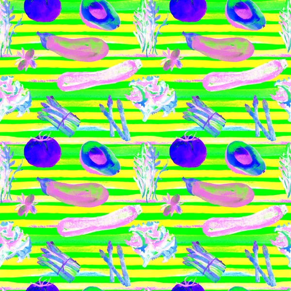 Zöldség Seamless Pattern. Az egészséges táplálkozás megismételhető minta. — Stock Fotó