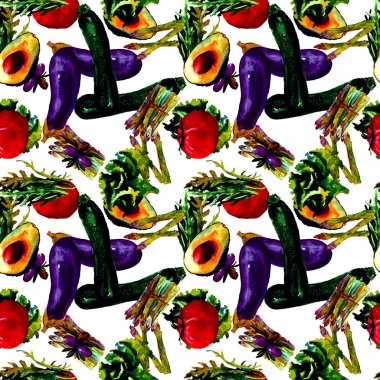 Sebze Seamless modeli. Sağlıklı gıda ile tekrarlanabilir model. 