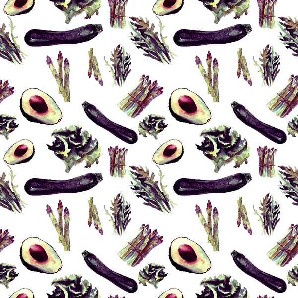 Vegetables Seamless Pattern. Repeatable Pattern with Healthy Food. — Stock Photo, Image