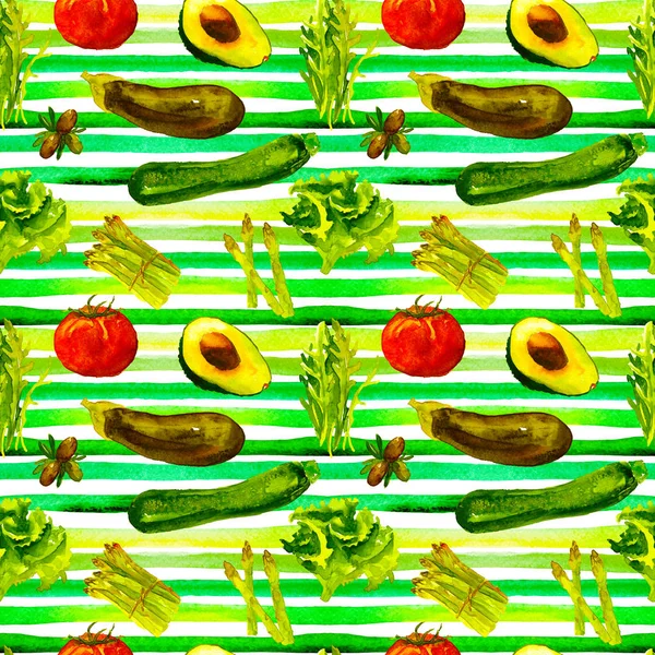 Vegetables Seamless Pattern. Repeatable Pattern with Healthy Food.