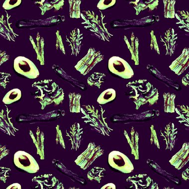 Sebze Seamless Modeli çizgili. Sağlıklı gıda ile tekrarlanabilir model. 