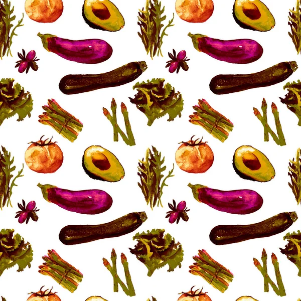 Vegetables Seamless Pattern. Repeatable Pattern with Healthy Food.