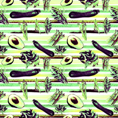 Sebze Seamless Modeli çizgili. Sağlıklı gıda ile tekrarlanabilir model. 