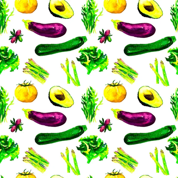 Vegetables Seamless Pattern. Repeatable Pattern with Healthy Food.