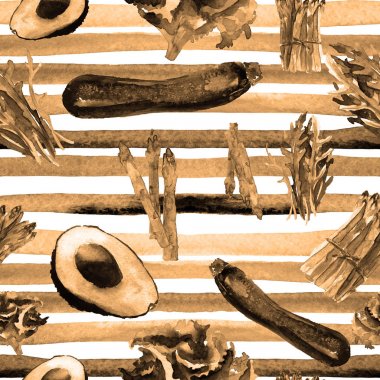 Sebze Seamless Modeli çizgili. Sağlıklı gıda ile tekrarlanabilir model. 