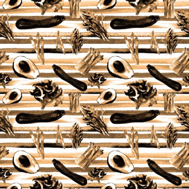 Sebze Seamless Modeli çizgili. Sağlıklı gıda ile tekrarlanabilir model. 