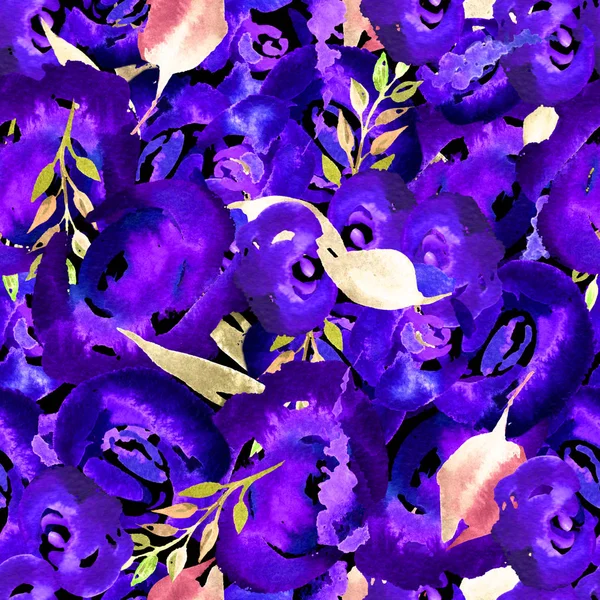 Aquarell florales Wiederholmuster. kann als Druck für Stoff verwendet werden, Hintergrund für Hochzeitseinladung — Stockfoto