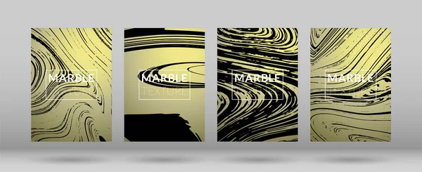 Set de Funda de Mármol Color Oro y Plata — Vector de stock