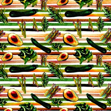 Sebze Seamless Modeli çizgili. Sağlıklı gıda ile tekrarlanabilir model. 