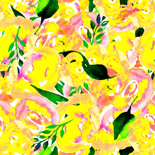 Watercolor Floral Repeat Pattern Can Be Used As A Print For Fabric Background For Wedding Invitation Style Blossom Stock Photo 192231396