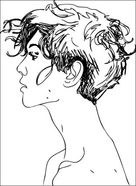 Illustration, Head of young man. vector Illustration, Head of young man. vector