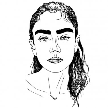 Illustration, Head of young woman. vector Illustration, Head of young woman. vector