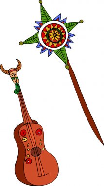 geleneksel Noel simgeleri ile tebrik kartı