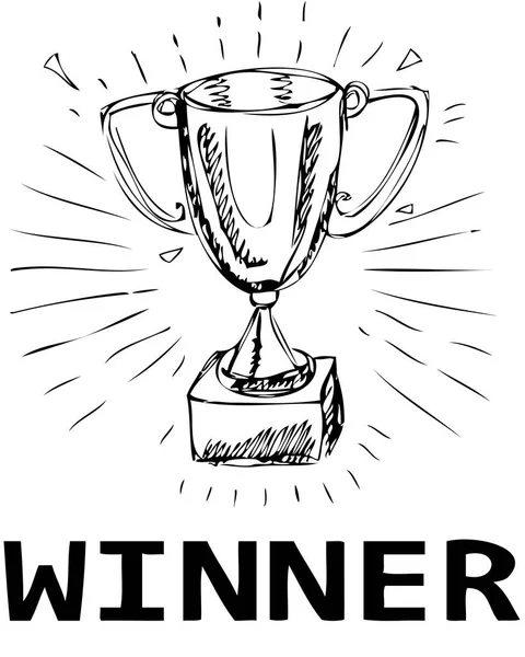 Kazanan Kupası simge siyah renkli düz bir tasarım. 