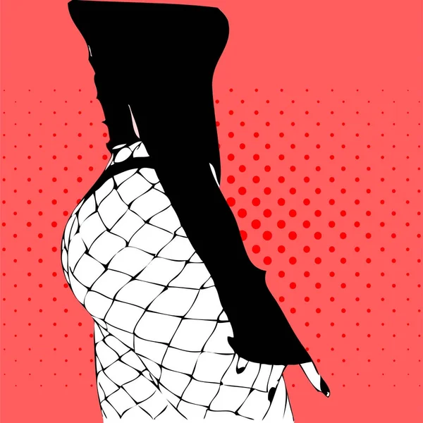 Kadın külot güzel kıçından. Seksi bacaklar çorap içinde. Arkadan Görünüm. 