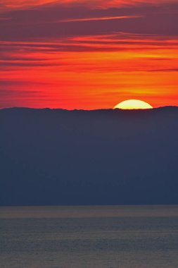 Yunanistan 'ın Girit adasında gün batımı