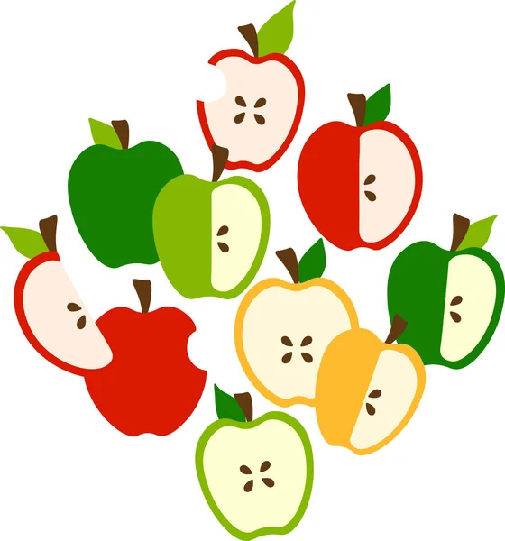 Bright Juicy Slice Apple White Background Bright Fruit Design Element — Stock Photo, Image